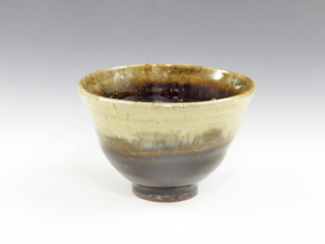 Echizen-Yaki (Fukui) Nanashi-Gama Japanese sake cup (guinomi) 3ECH0056