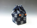 photo Japanese sake cup carrying pouch (Sharp pattern woven with uneven thread)