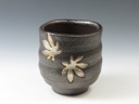 photo Tetsushi-Yaki (Fukushima) Taizan-Gama Japanese sake cup (guinomi) 1TET0004
