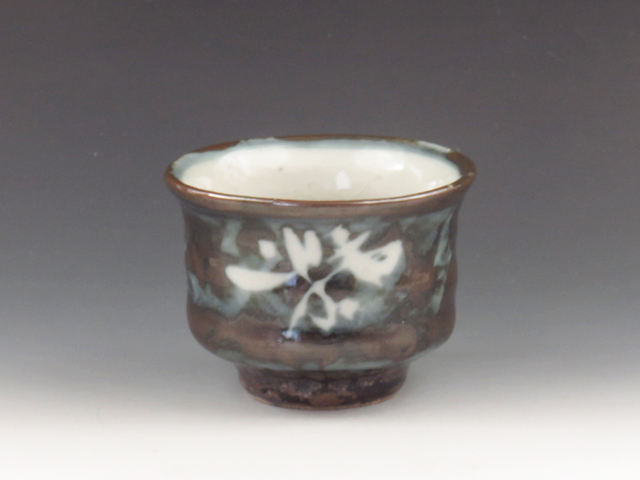 Sodeshi-Yaki (Shimane) Sodeshi-Gama Japanese sake cup (guinomi) 6SOD0003