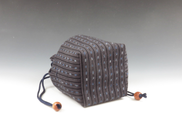 Japanese sake cup carrying pouch (Fine weaving stripes)