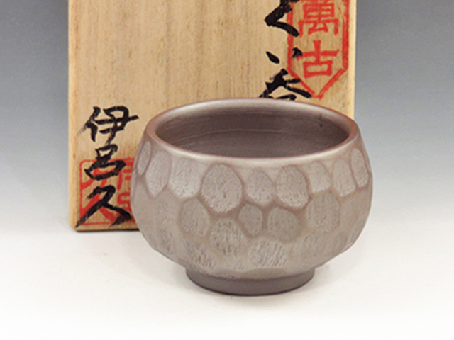 Banko-Yaki (Mie) Iroku-Gama Japanese sake cup (guinomi) 4BAN0034