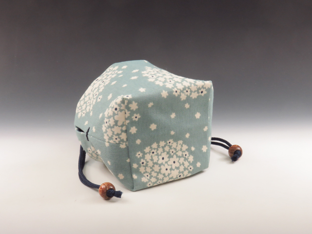Japanese sake cup carrying pouch (Cotton / Season of hydrangea )