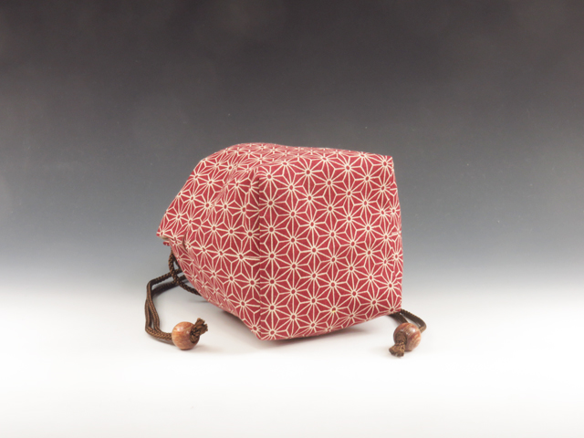 Japanese sake cup carrying pouch (Cotton /  Hemp Leaves pattern )