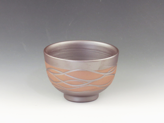 Banko-Yaki (Mie) Suigetsu-Gama Japanese sake cup (guinomi) 4BAN0038