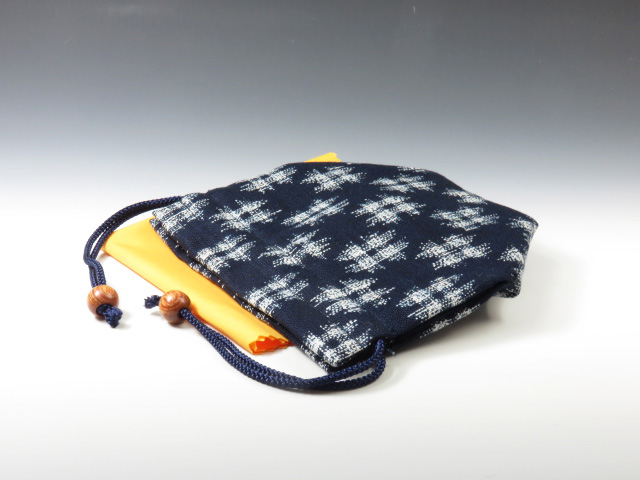 Sake cup pouch (Sharp pattern woven with uneven thread)
