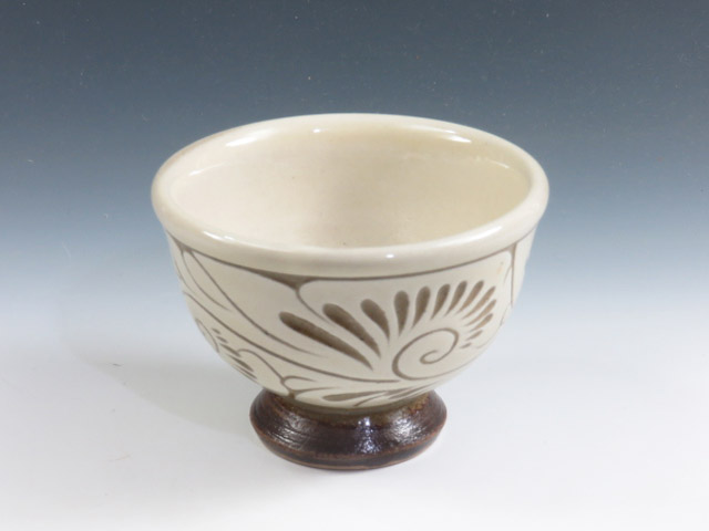 Tsuboya-Yaki (Okinawa) Ikutoen Pottery Sake cup 8TUB0062