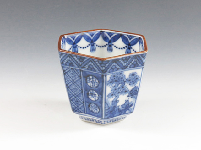 Kyo-Yaki (kyoto) Shoami-Gama Japanese sake cup (guinomi)  5KYO0056