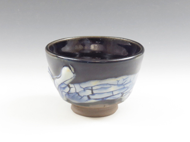 Satsuma-Yaki (Kagoshima) Chotaro-Gama Pottery Sake cup  8SAT0066