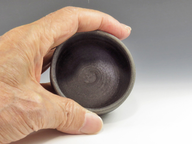 Suzu-Yaki (Ishikawa) Hamanasu-Gama Pottery Sake cup  3SUZ0048