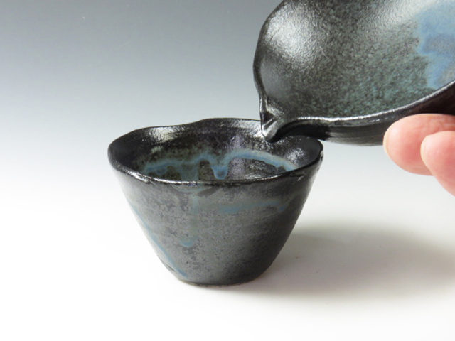 Koito-Yaki (Gifu) Japanese sake cup (guinomi) set 4KOI0086