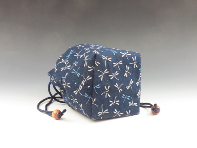Japanese sake cup carrying pouch (Cotton / Dragonfly pattern )