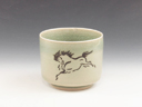 photo Oborisoma-Yaki (Fukushima) Ikariya-Gama Japanese sake cup (guinomi) 1OBS0104