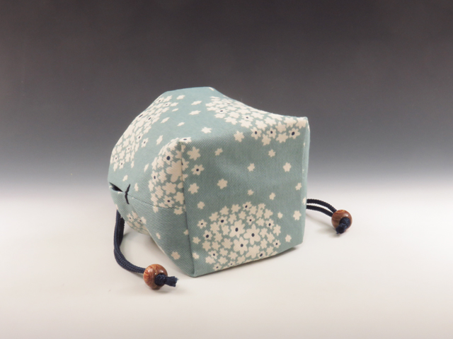 Japanese sake cup carrying pouch (Cotton / Season of hydrangea)