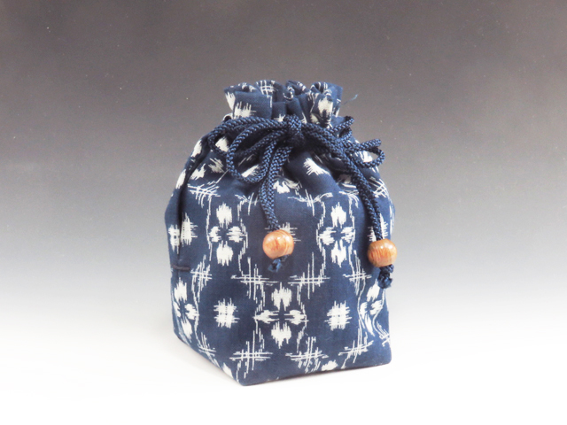 Japanese sake cup carrying pouch (Cotton / Splashed pattern)