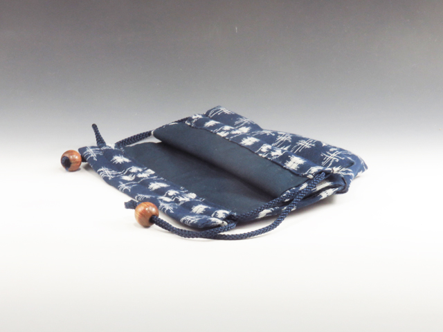 Japanese sake cup carrying pouch (Cotton / Splashed pattern)