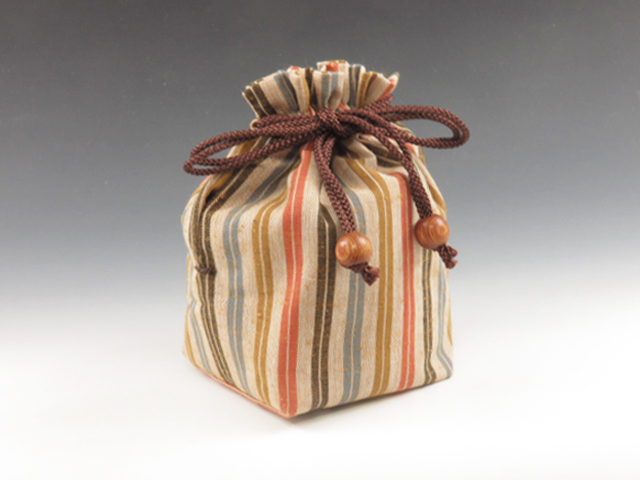 Japanese sake cup carrying pouch ( "Chichibu" Cotton / Strips in five colors)