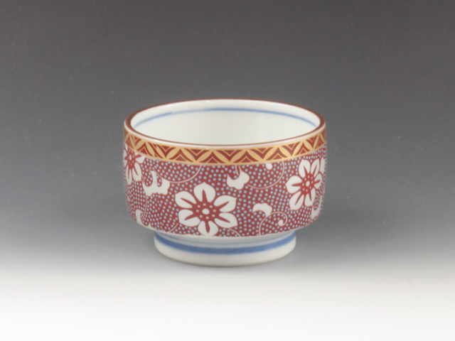 Kutani-Yaki (Ishikawa) Kanayama-Gama Porcelain Sake cup 3KUT0068