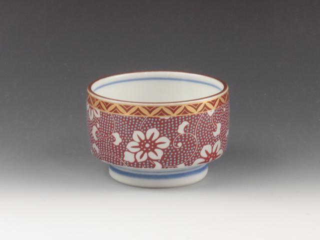 Kutani-Yaki (Ishikawa) Kanayama-Gama Porcelain Sake cup 3KUT0068