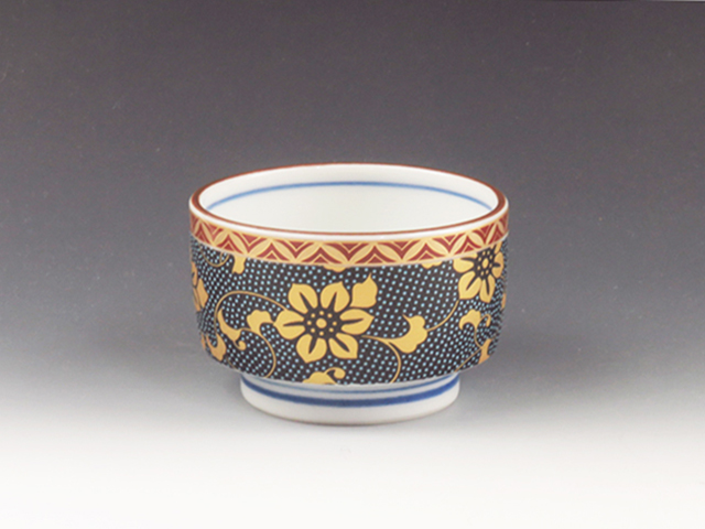 Kutani-Yaki (Ishikawa) Kanayama-Gama Porcelain Sake cup 3KUT0069
