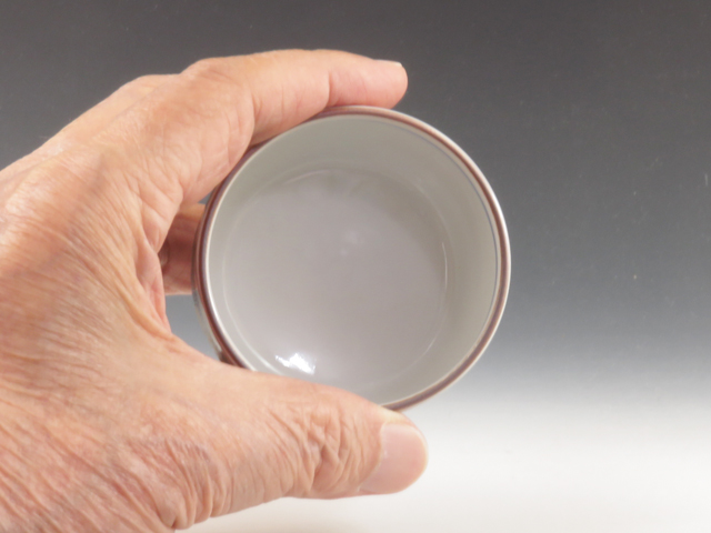 Kutani-Yaki (Ishikawa) Kanayama-Gama Porcelain Sake cup 3KUT0069