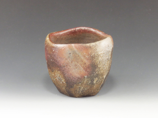 Bizen-Yaki (Okayama) Nobuyoshi Shibaoka Pottery Sake cup  6BIZ0136