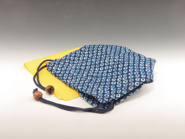 Japanese sake cup carrying pouch (Cotton / Japanese tie-dye)