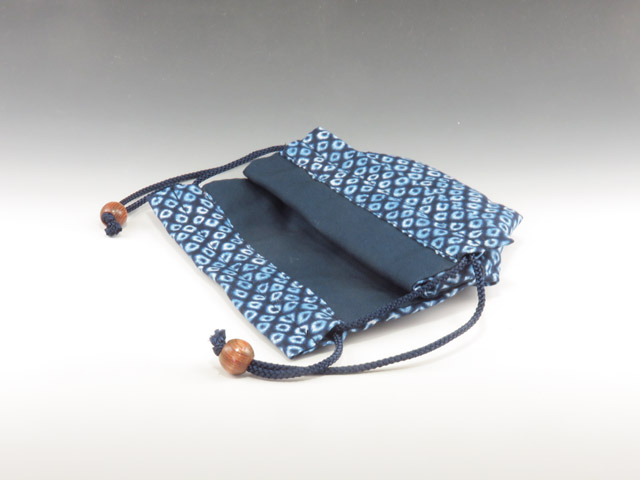Japanese sake cup carrying pouch (Cotton / Japanese tie-dye)