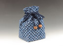 photo Japanese sake cup carrying pouch (Cotton / Japanese tie-dye)