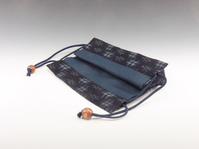 Japanese sake cup carrying pouch (Cotton / Splashed patterns)