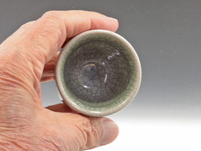 Oborisoma-Yaki (Fukushima) Seiho-Gama Pottery Sake cup