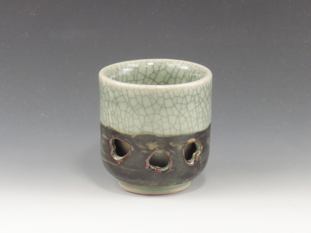 Oborisoma-Yaki (Fukushima) Seiho-Gama Pottery Sake cup