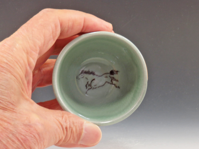 Oborisoma-Yaki (Fukushima) Matsunaga-Gama Pottery Sake cup
