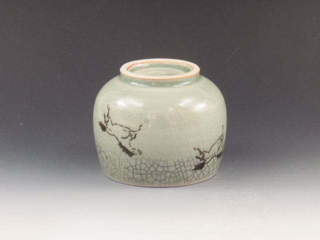 Oborisoma-Yaki (Fukushima) Kyukan-Gama Pottery Sake cup 